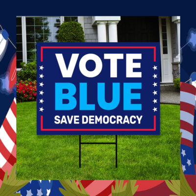 Official Vote Blue Save Democracy Kamala Yard Sign