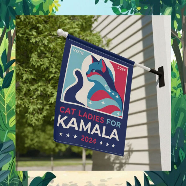 Vote Cat Ladies For Kamala 2024 Flag