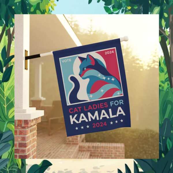 Vote Cat Ladies For Kamala 2024 Flag