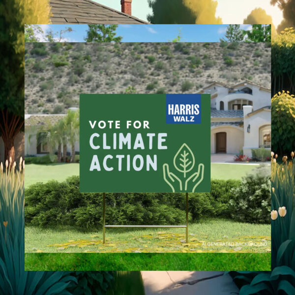 Vote For Climate Action Harris Walz Yard Sign
