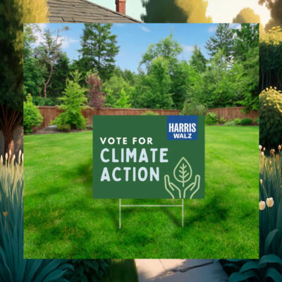 Vote For Climate Action Harris Walz Yard Sign