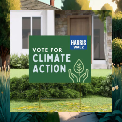 Vote For Climate Action Harris Walz Yard Sign