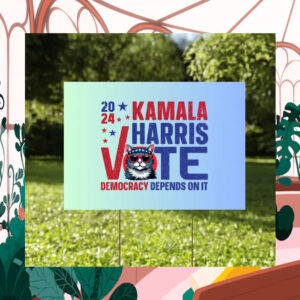 Vote For Kamala Harris Democracy Depends On It Yard Sign