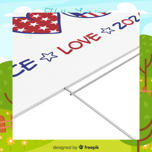 Vote Harris Walz Peace Love 2024 Yard Sign