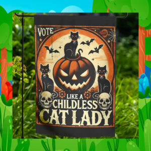 Vote Like A Childless Cat Lady For Kamala Flag
