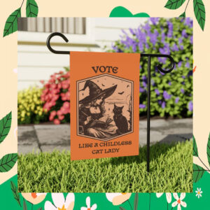 Vote Like A Childless Cat Lady For Kamala Harris Flag