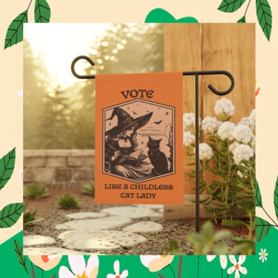 Vote Like A Childless Cat Lady For Kamala Harris Flag