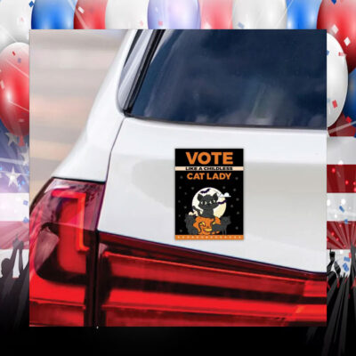 Vote Like Childless Cat Lady Kamala Harris Halloween Sticker