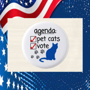 Vote & Pet Cats Kamala Button Pin
