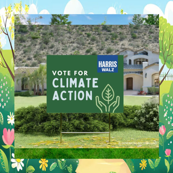 Vote for Climate Action Harris Walz 2024 Yard Sign