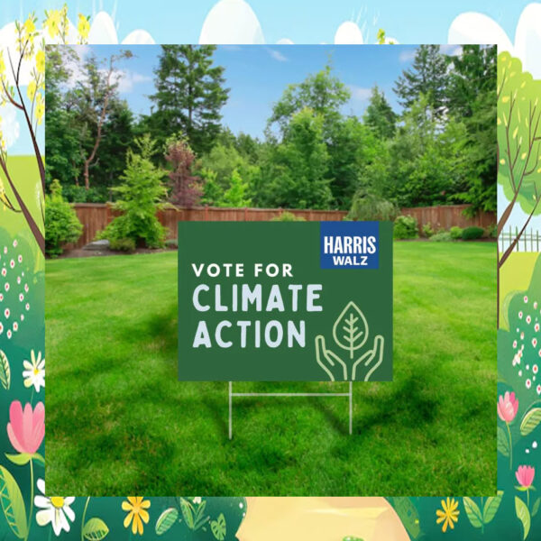 Vote for Climate Action Harris Walz 2024 Yard Sign