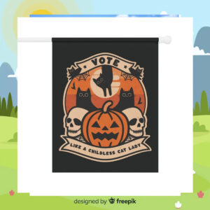 Vote like A Childless Cat Lady Kamala Harris Halloween Flag