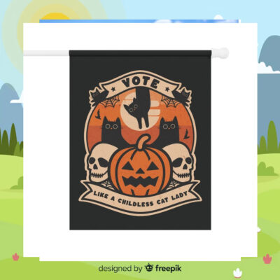 Vote like A Childless Cat Lady Kamala Harris Halloween Flag