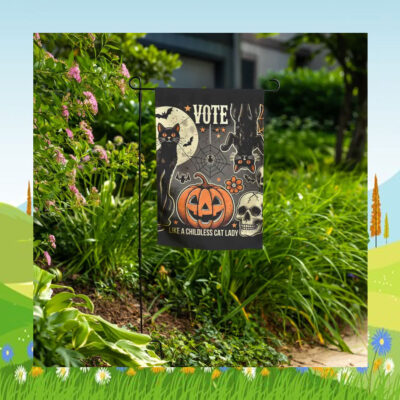 Vote like a Childless Cat Lady Kamala Harris Garden Flag