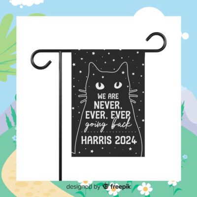 We Are Never, Ever, Ever Going Back Harris 2024 Halloween Flag