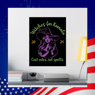 Witches for Kamala 2024 Cat Votes, Not Spells Poster