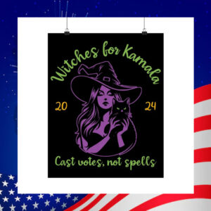 Witches for Kamala 2024 Cat Votes, Not Spells Poster