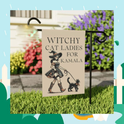 Witchy Cat Ladies For Kamala Halloween Flag