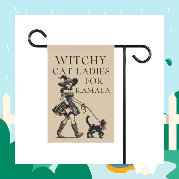 Witchy Cat Ladies For Kamala Halloween Flag