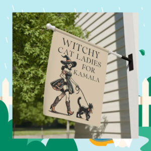 Witchy Cat Ladies For Kamala Halloween Flag