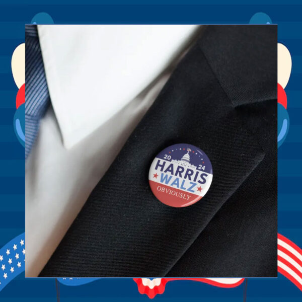 2024 Harris Walz Obviously Button