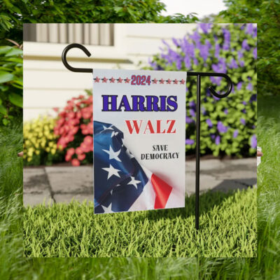2024 Harris Walz Save Democracy Garden Flag