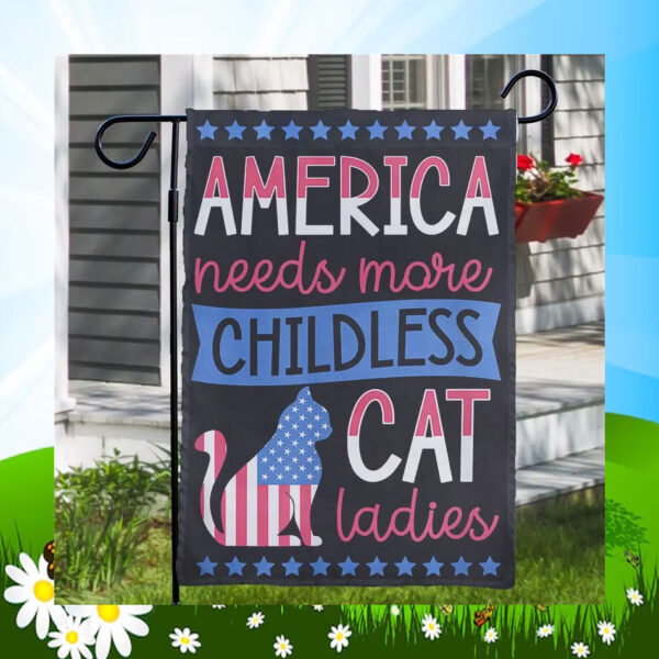 America Needs More Childless Cat Ladies For Kamala Harris Flag