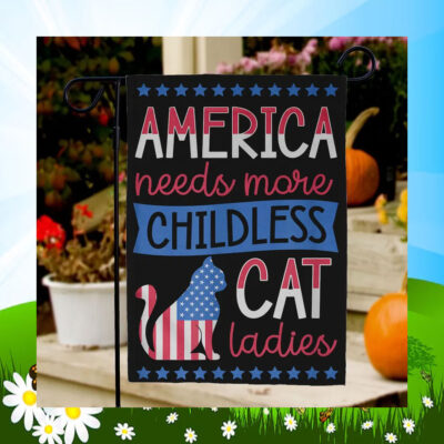 America Needs More Childless Cat Ladies For Kamala Harris Flag