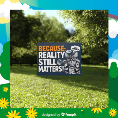Because Reality Still Matters Vote Kamala Yard Sign
