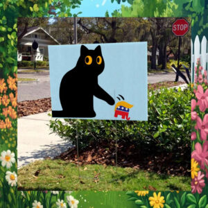 Black Cat For Kamala Harris Yard Sign
