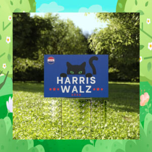 Black Cat Harris Walz 2024 Yard Signs