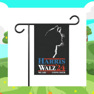 Black Cat Harris Walz 24 We Are Not Going Back Flag