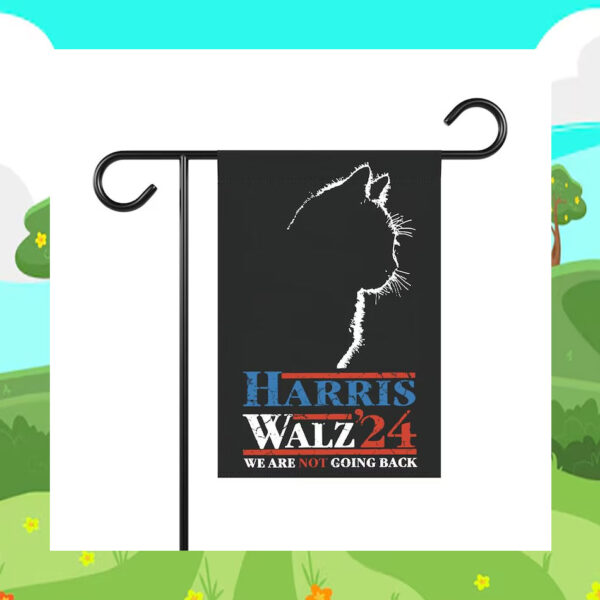 Black Cat Harris Walz 24 We Are Not Going Back Flag