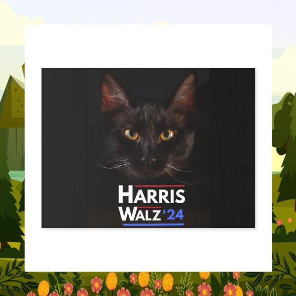 Black Cat Harris Walz 24 Yard Signs