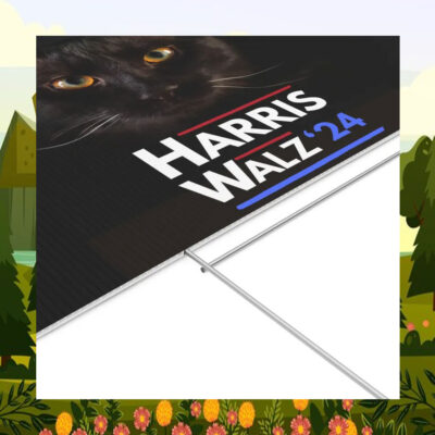 Black Cat Harris Walz 24 Yard Signs