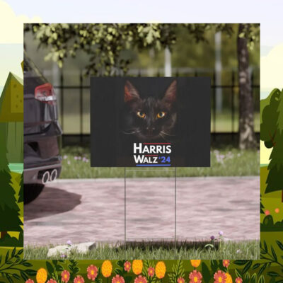 Black Cat Harris Walz 24 Yard Signs