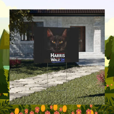 Black Cat Harris Walz 24 Yard Signs