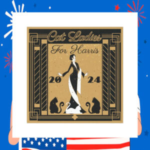 Black Cat Ladies For Harris 2024 Car Magnet