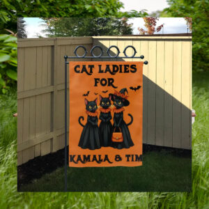 Black Cat Ladies For Kamala & Tim Flag
