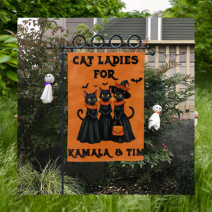 Black Cat Ladies For Kamala & Tim Flag