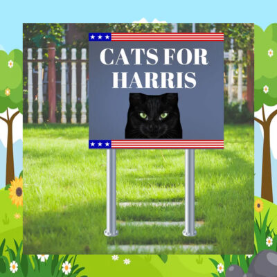 Black Cats For Harris Yard Sign
