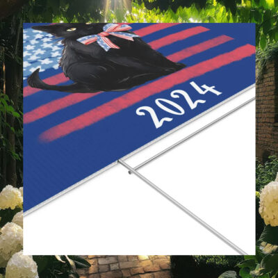 Black Childless Cat Lady For Kamala Harris 2024 Election Yard Sign