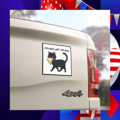 Black Felines Not Felons Harris Car Magnet