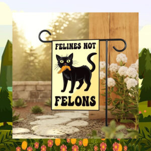Black Felines Not Felons Harris Walz Flag