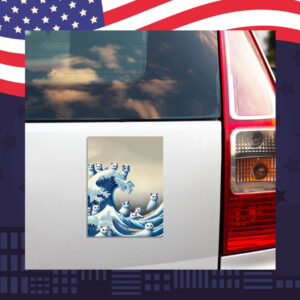 Blue Cat Wave For Kamala Car Magnet