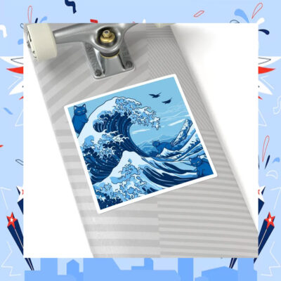 Blue Wave Cats for Kamala Sticker