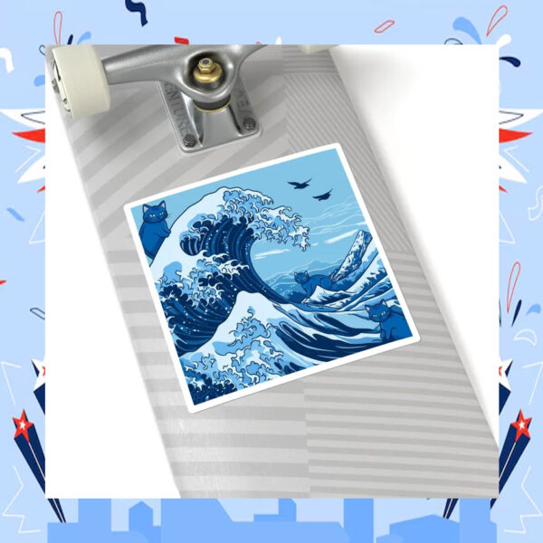 Blue Wave Cats for Kamala Sticker