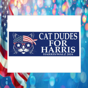 Cat Dudes For Harris Walz 2024 Sticker Sticker