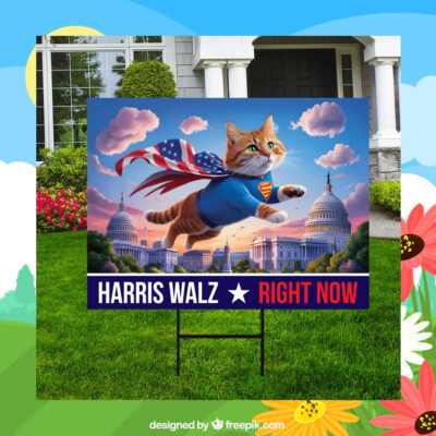 Cat Harris Walz Right Now Yard Sign