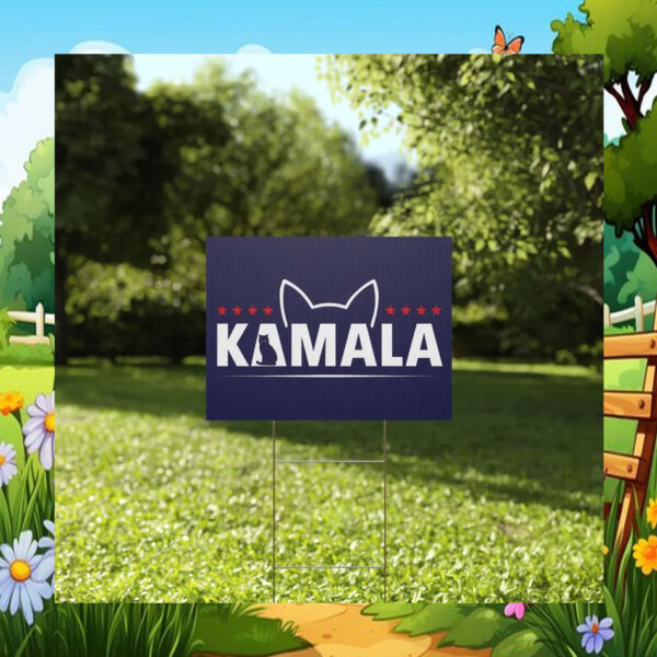 Cat Kamala 2024 Political Yard Sign